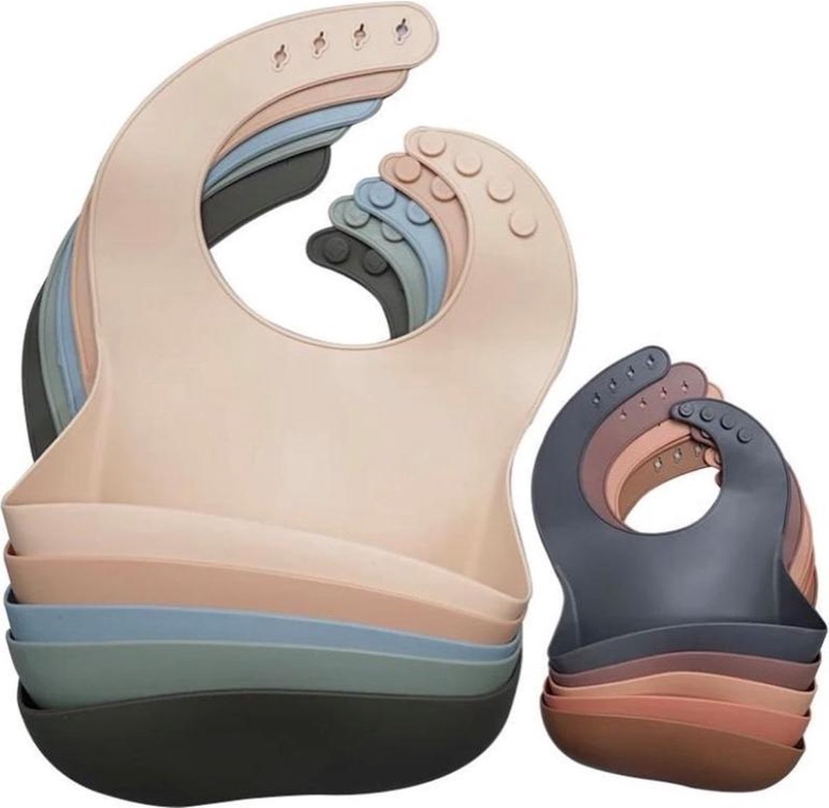 Siliconen slabbetje met opvangbakje / in verschillende hippe kleuren / uitwasbaar / siliconen slabbertje / hygiënisch / waterdicht / 0-3 jr / meegroei / verstelbaar / zwangerschapscadeau / slabbertje baby / slabbetje baby