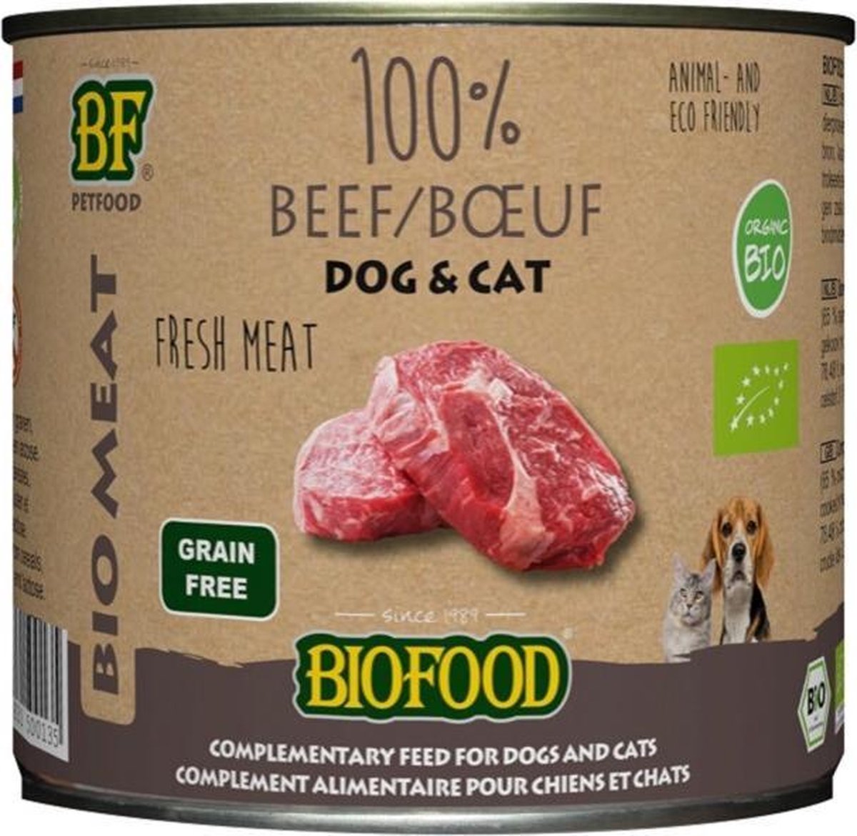 Biofood organic kat 100% rund blik kattenvoer 200 gr