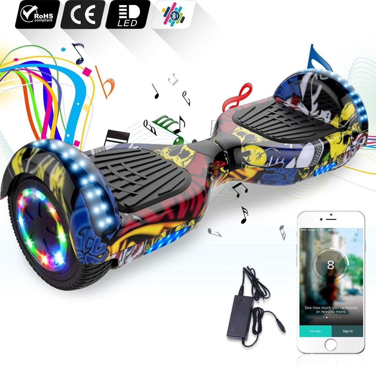 Evercross Hoverboard 6.5”| Flits Wielen | Bluetooth en LED verlichting | Hiphop