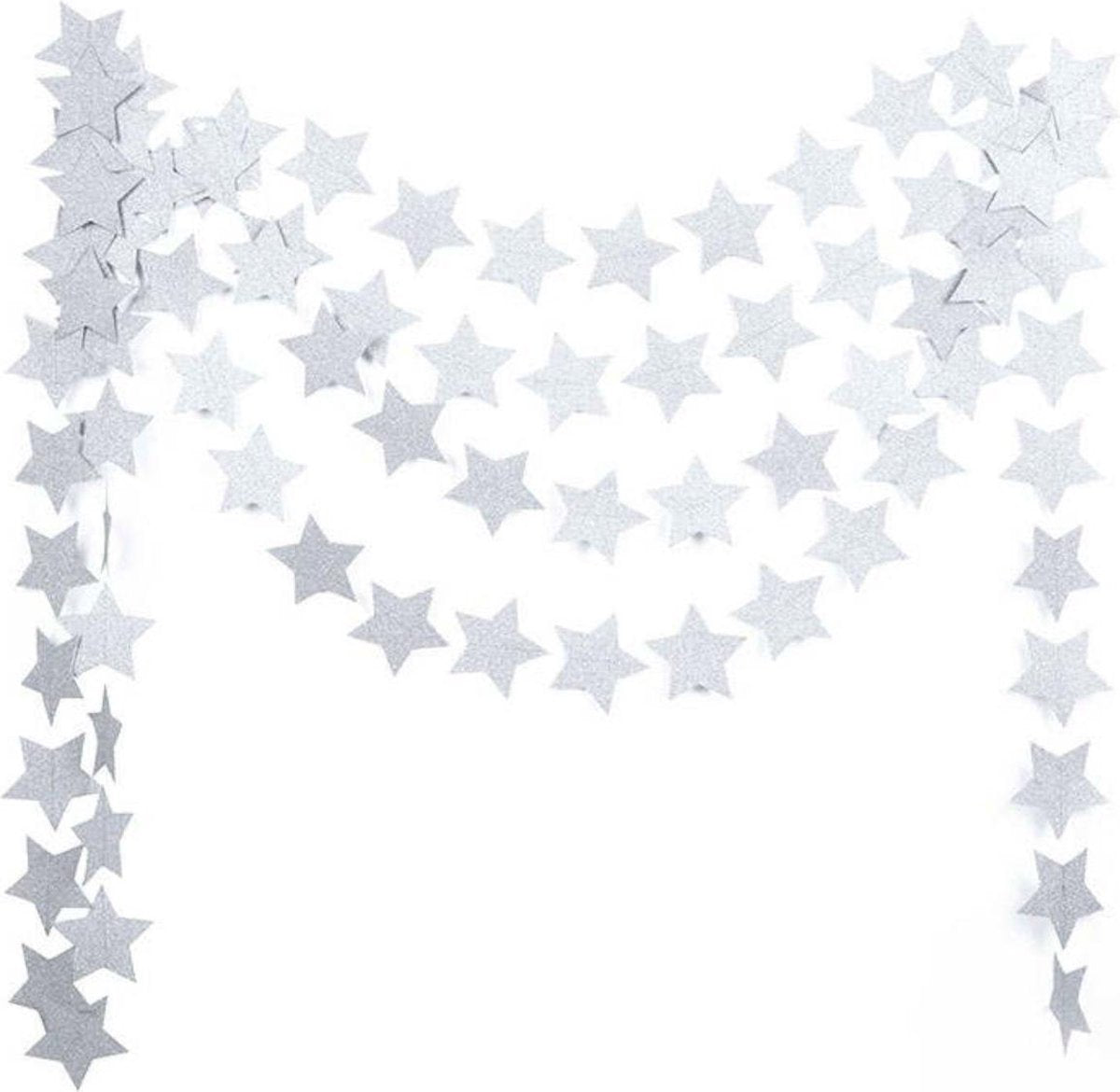 Sterren Slinger Zilveren Sterretjes Feestversiering Verjaardag Decoratie Ster 4 Meter Zilveren Versiering Silver Party