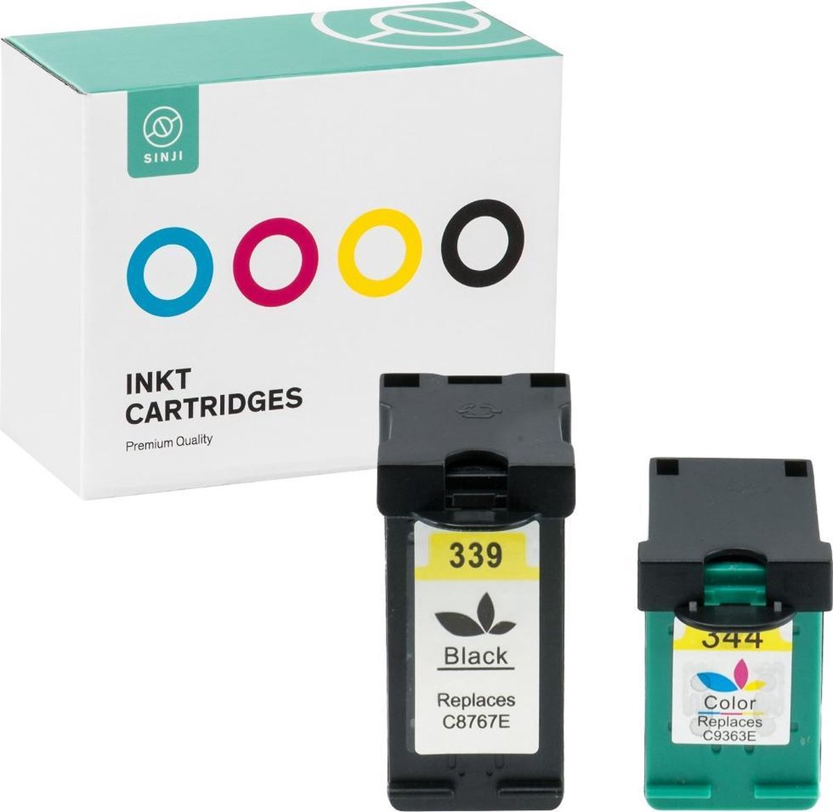 Sinji Inktcartridge voor HP 339 + 344 - Multiverpakking - Hoge capaciteit