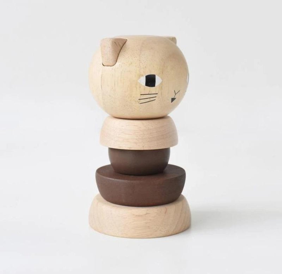 Wee Gallery - Houten kat stapelblokken speelgoed