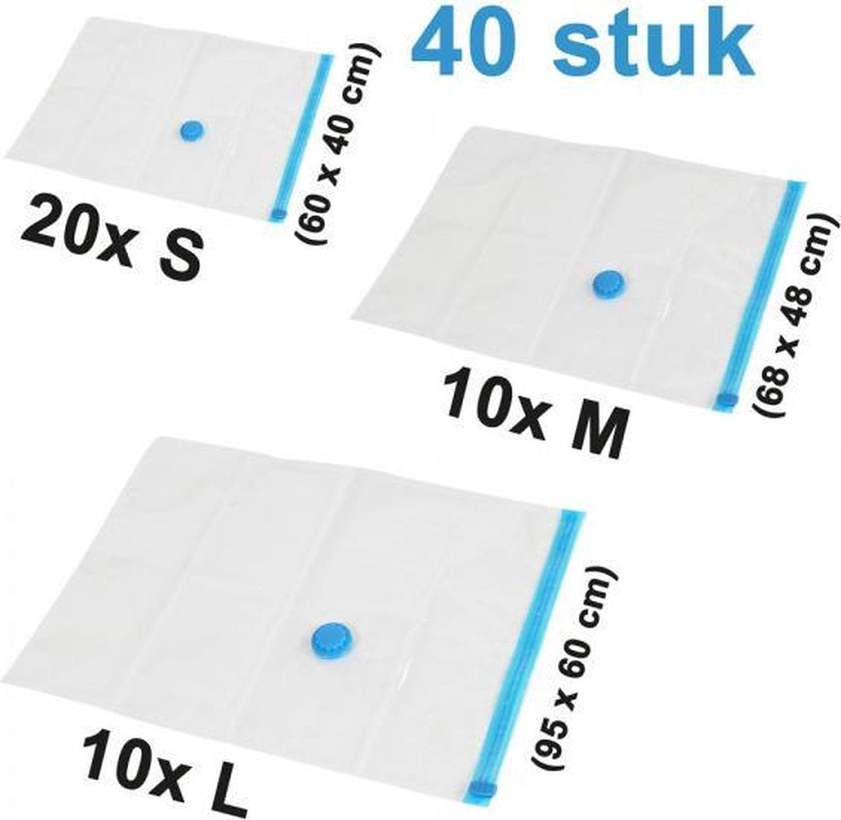 TecTake vacuumzakken - 40 stuks - 401786