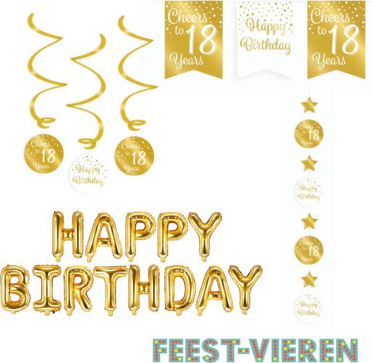 Verjaardagspakket goud 18 jaar