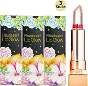 Glamfox Rose Flower Lipstick - Lip Plumper Lippenstift Met 24 Karaat Goudschilfers En Roos Bloem - 3-Pack