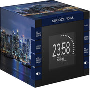 Bigben Kubus Wekkerradio met Projectie - New York Skyline - Zwart/Blauw