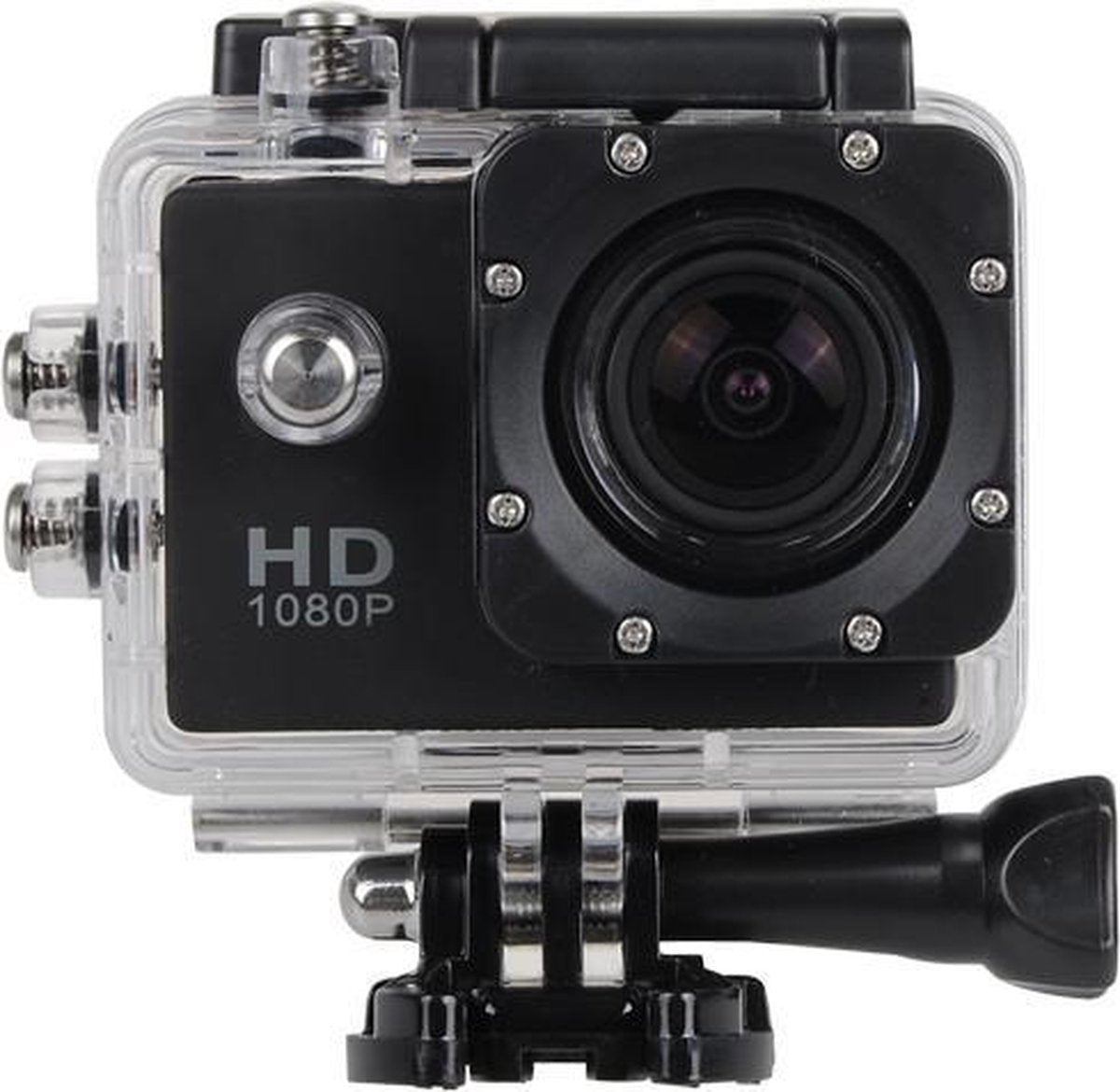 iBello Sports FULL HD Camera DV (met behuizing waterresistant) 1080p Actioncam + 12 Accessoires  - Zwart