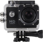 iBello Sports FULL HD Camera DV (met behuizing waterresistant) 1080p Actioncam + 12 Accessoires  - Zwart