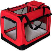 Rexa ® Opvouwbare hondentas voor transport | (S) 50x34x36 cm Rood | Inclusief schouderriem | Honden reistas | Dieren transporttas