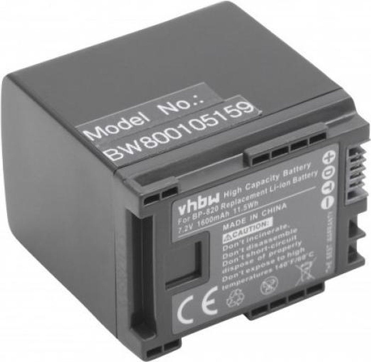 VHBW Camera accu compatibel met Canon BP-820 / 1600 mAh