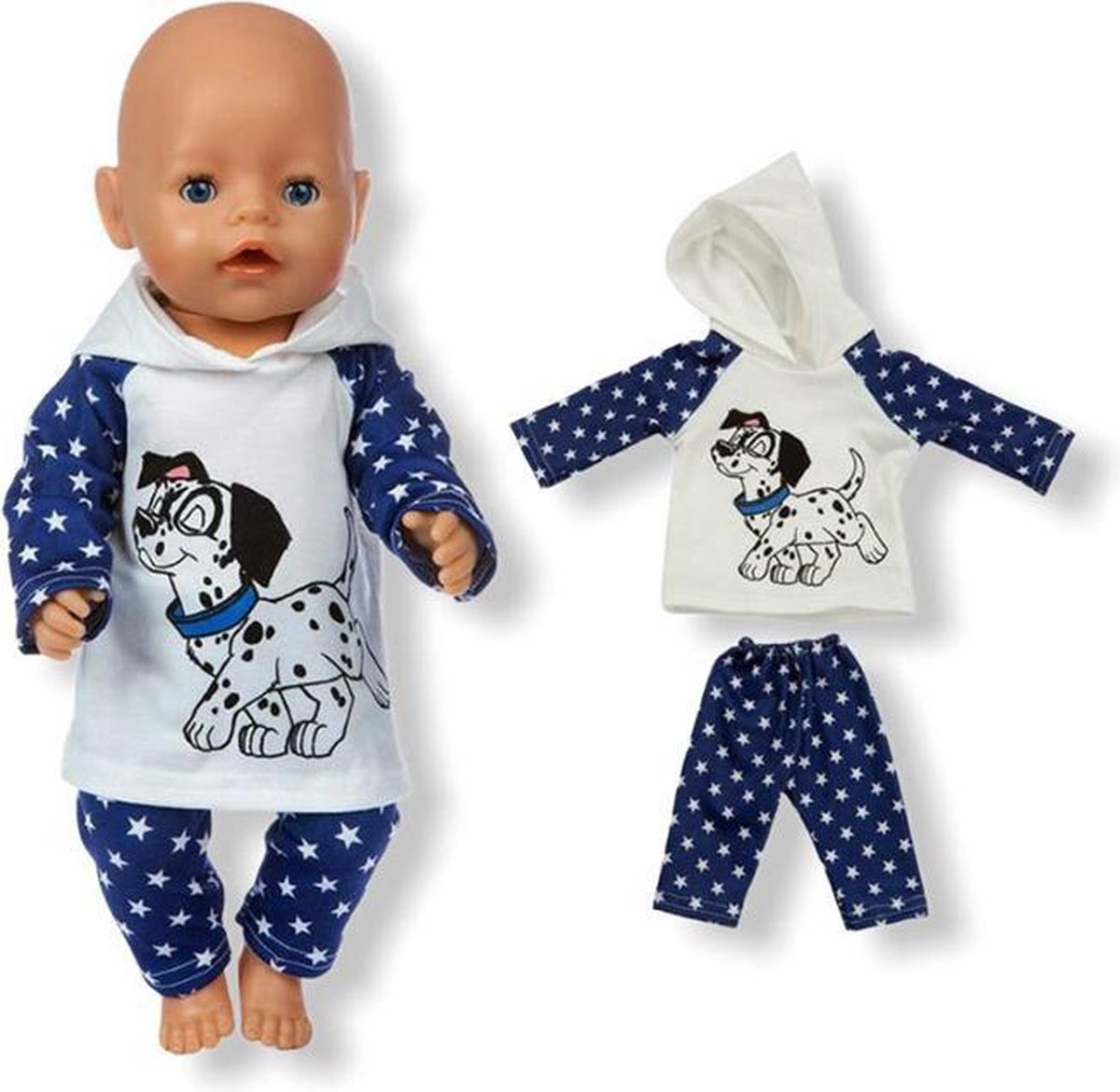 Poppenkleding meisje - Kleertjes geschikt voor o.a. BABY born - Poppenkleertjes 43 cm - Joggingpak Dalmatiër - Boxpak