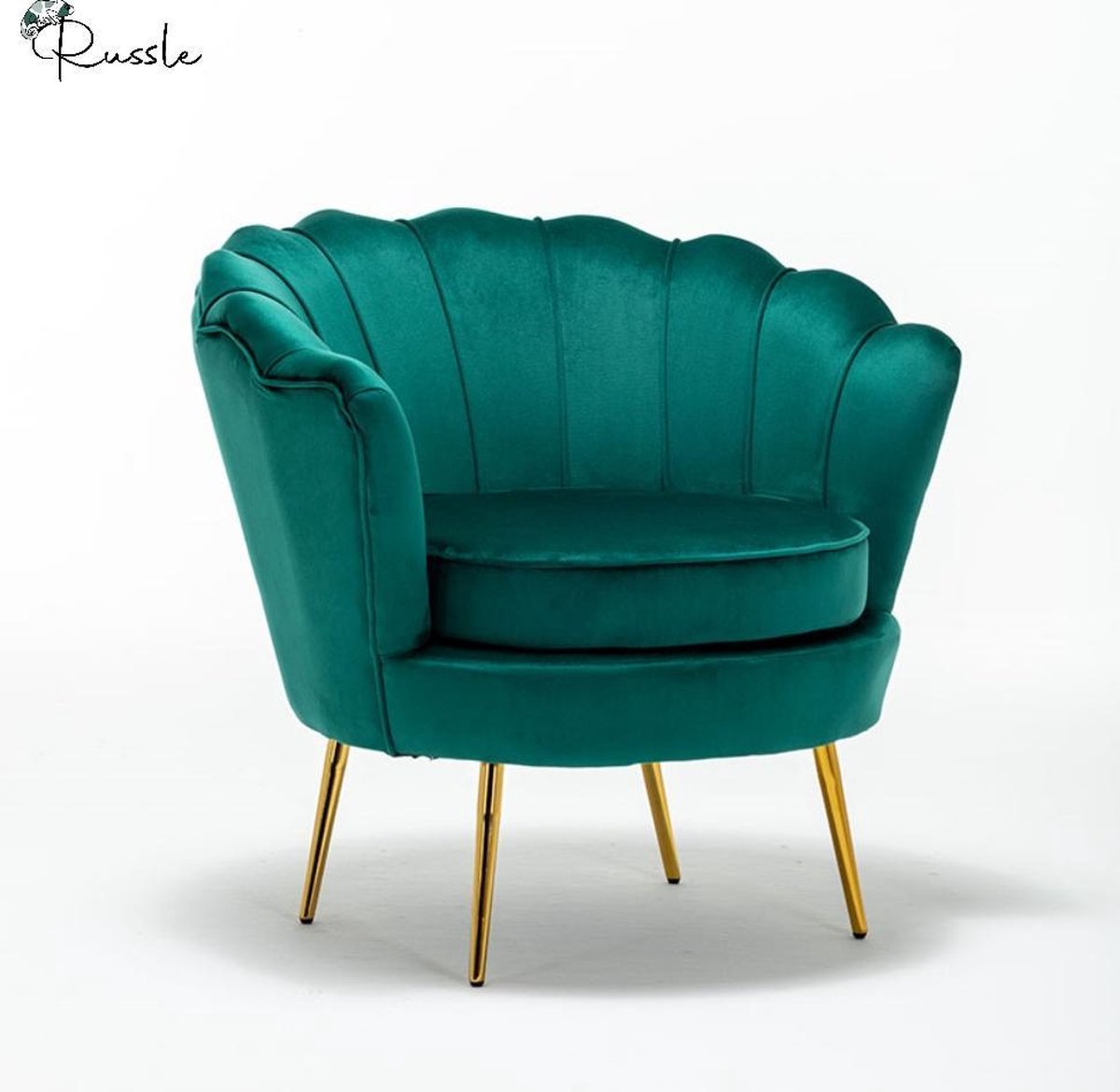 Luxe Velvet Chair Schelp Stoel - Forest Green - Groen