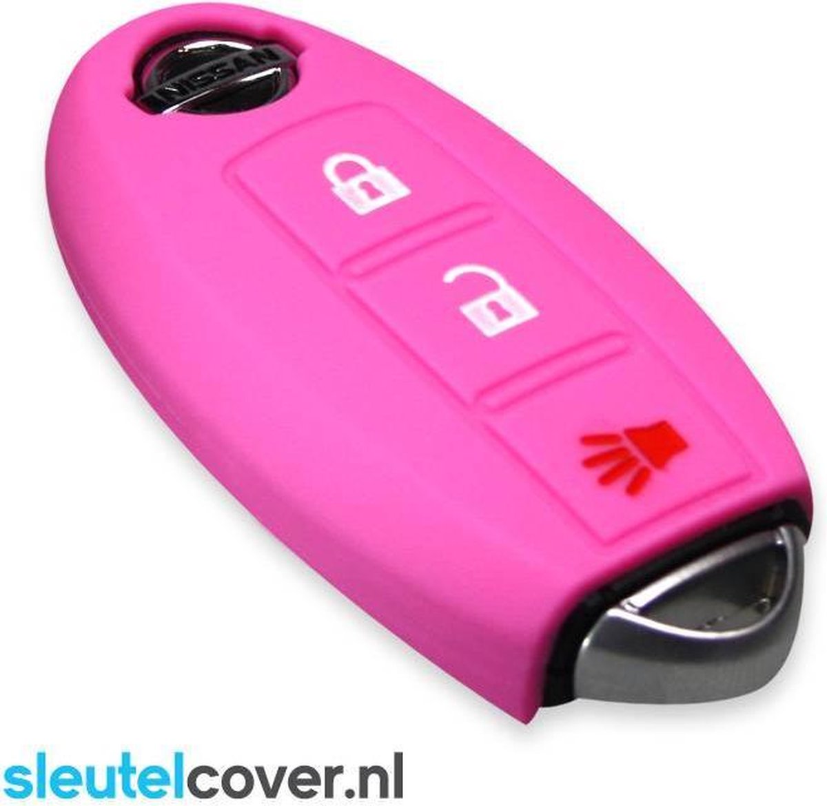 Nissan SleutelCover - Roze / Silicone sleutelhoesje / beschermhoesje autosleutel