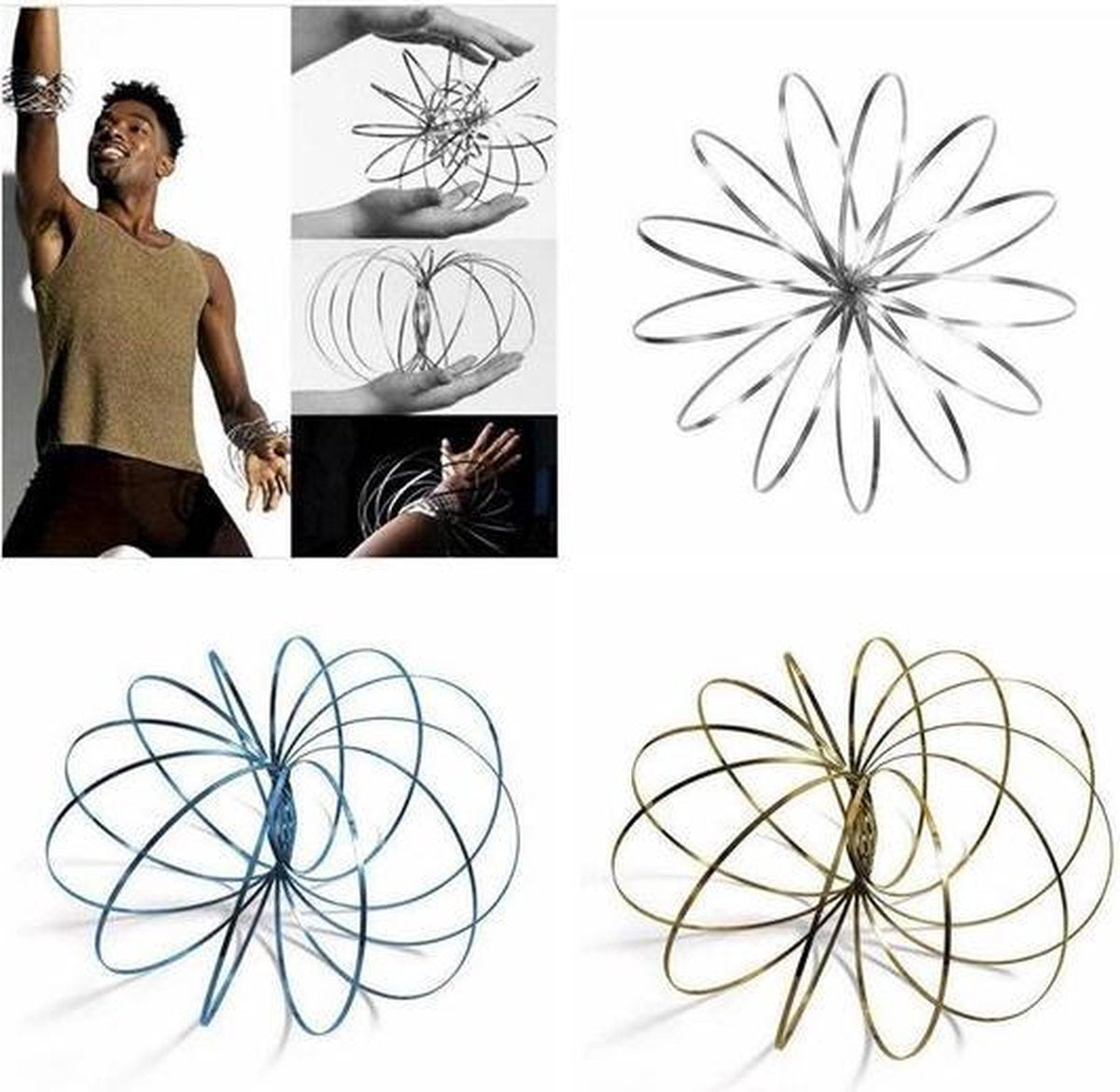 Magic Metal Rings | RVS Flow Ring 3D | 3D Toroflux Flow Ring | Magische Armband | Nieuwe Rage | Kleur Paars