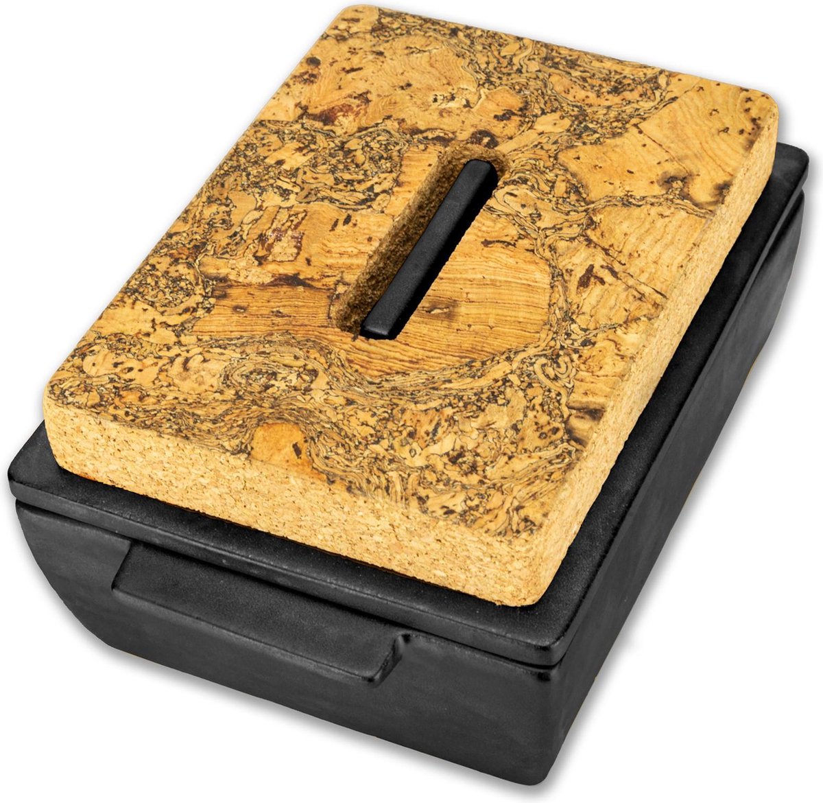 Dutchdeluxes - Ovenschaal Small - Mat Zwart - Keramiek - Incl. Deksel en Onderzetter -20x13