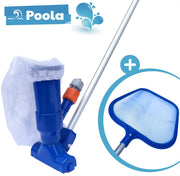 Poola Zwembad stofzuiger + Zwembad schepnet - Inclusief 5-delige steel (140cm) - Zwembad onderhoud/ schoonmaakset - Blauw