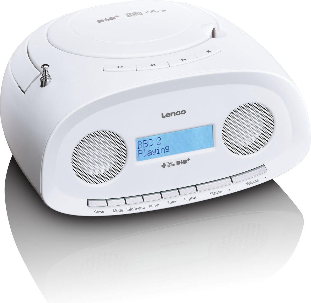 Lenco SCD-69WH - Draagbare DAB+/FM Radio CD-USB-speler - Wit