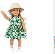 Akyol® Poppenkleding – Baby – Groen – Bloemetjes – Poppenkleertjes – 45 cm