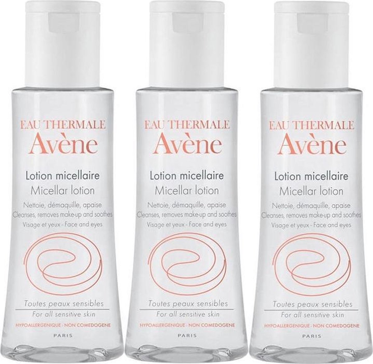 Avène Micellar Lotion Cleanser Make Up Remover 3x100ml