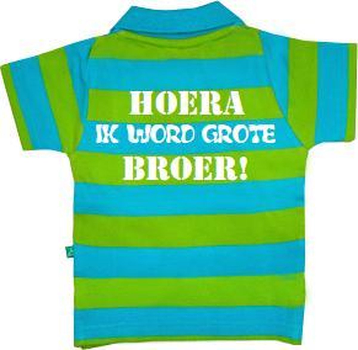 Polo | Hoera! ik word grote broer| aqua blauw/ lime groen | maat 74/80