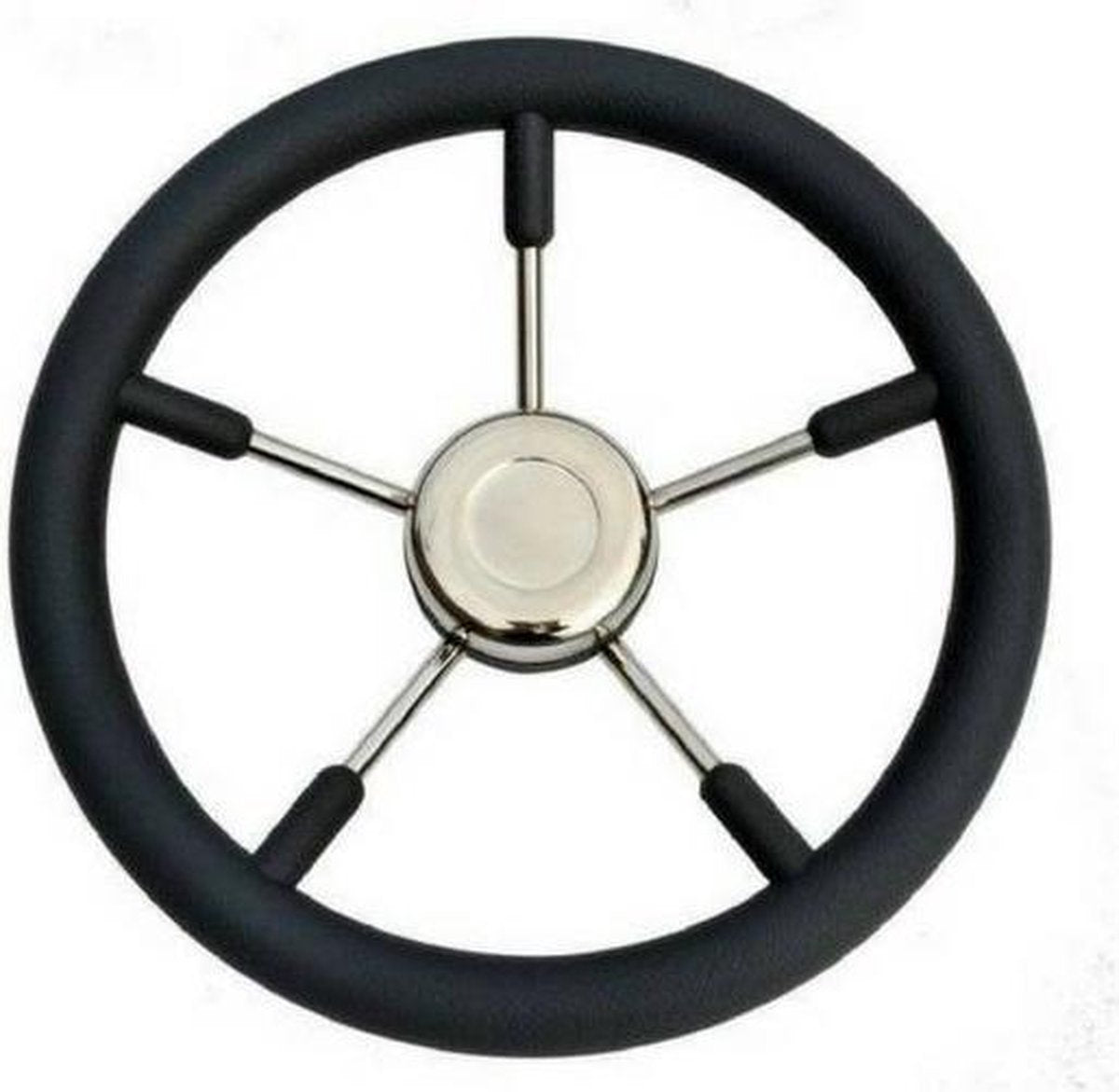 Savoretti Tenerife RVS Stuurwiel met zwarte polyurethaan Rand Ø 550 mm