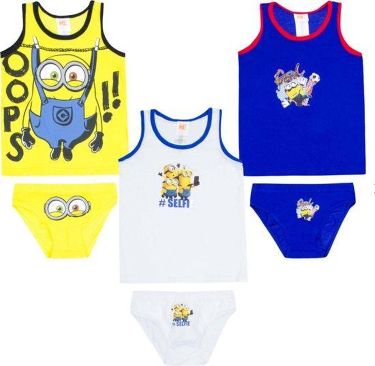 Aanbieding: 3 Minions ondergoed-set - Hemd & Onderbroek - Blauw