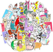 ProductGoods - 50 Stuks Alpaca Stickers - Muur Decoratie - Koffer Decoratie - Laptop Decoratie - Koelkast Decoratie - Stickervellen - Alpaca