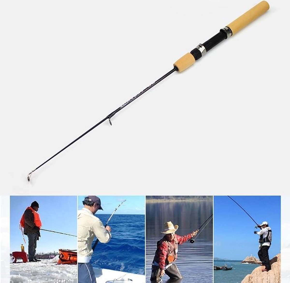 Let op type!! 31cm draagbare ijs hengel garnalen Rod lokken Rod visserij Gear hulpstukken  uitbreiding lengte: 80 cm