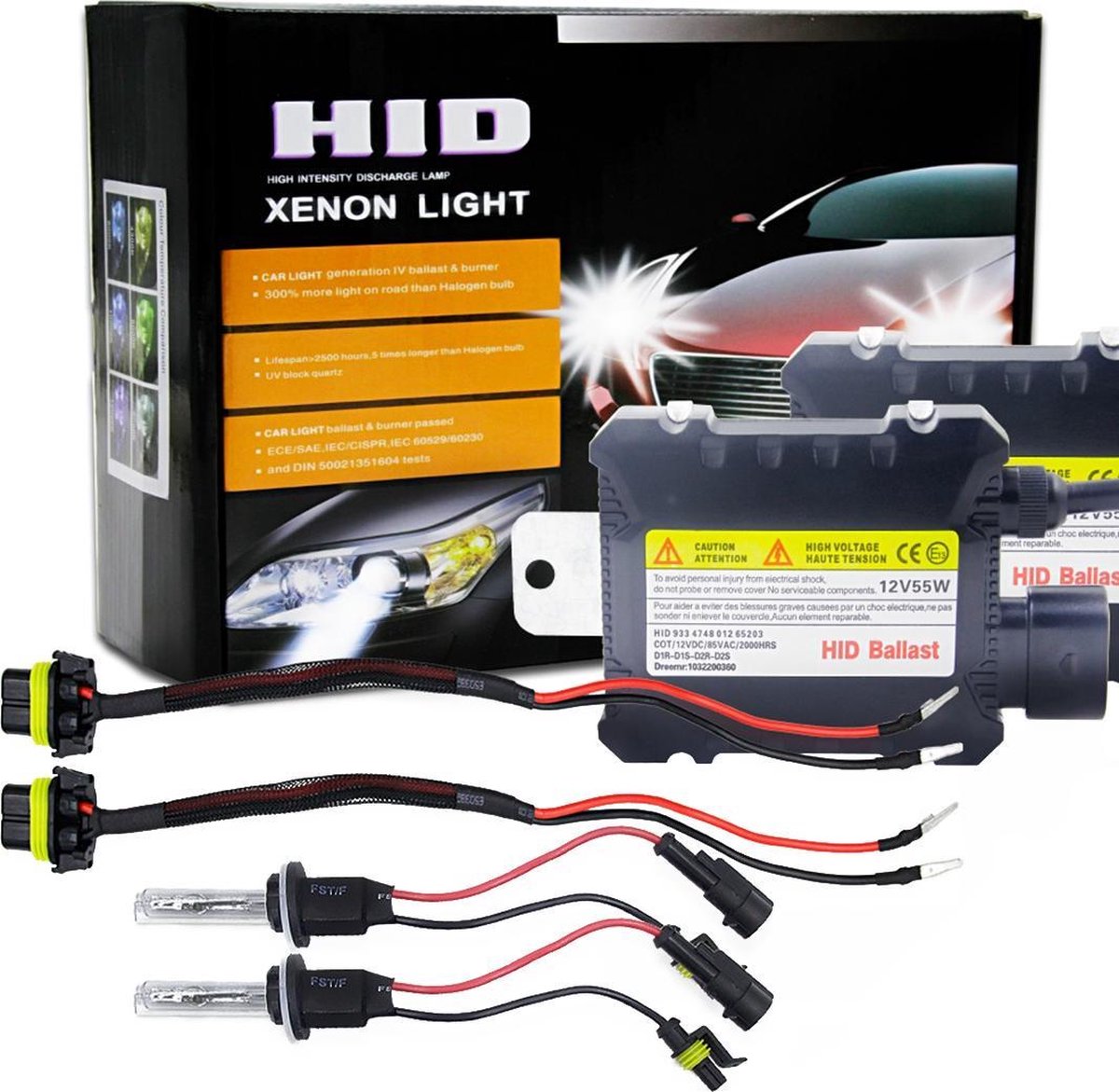 55W 880/881 / H27 4300K ​​HID Xenon Conversion Kit met High Intensity Discharge Alloy Slim Ballast