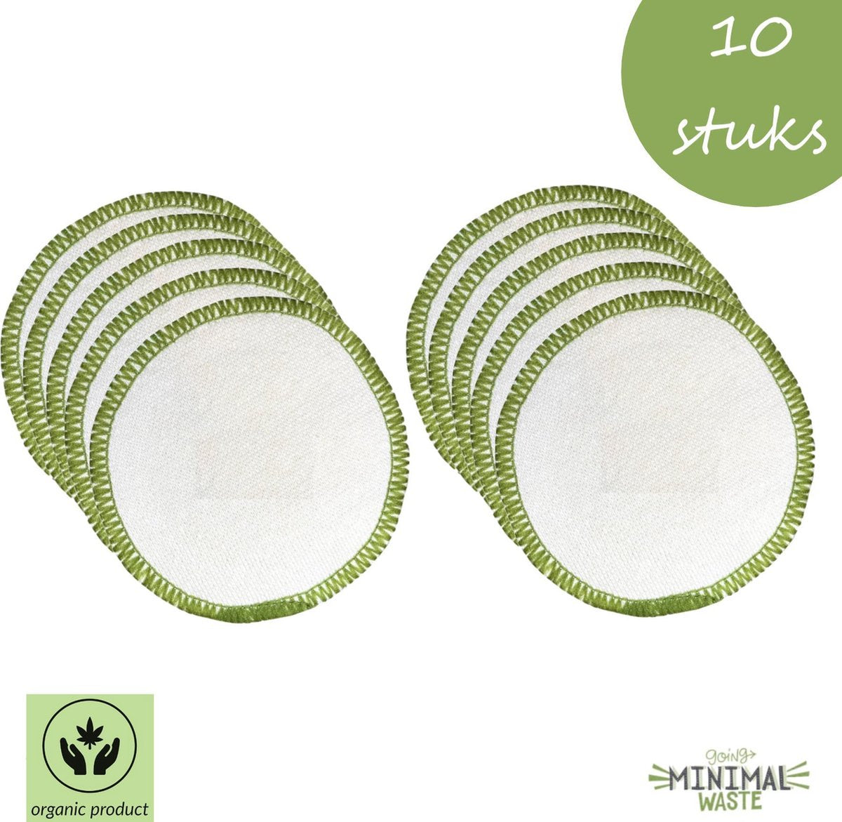 10 Herbruikbare Wattenschijfjes XL | Scrub | Herbuikbare Make-up Pads | Stevig | Duurzame Wattenschijfjes | Hennepvezel