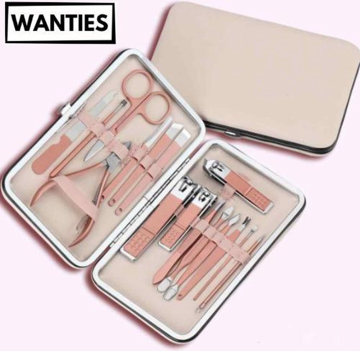 Professionele 16-in-1 Manicure / Pedicure Set in Rose Gold in Luxe Opbergdoosje | Nagelgarnituur 16 Stuks Roségoud / Goud | Nagelknipper Nageltang Ingegroeide Teennagel Manicureset pedicureset | Nagelschaar Nagelschaartje Nageltang Nagelknipper