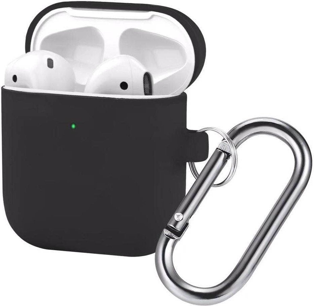 AirPods Hoesje - Siliconen Case - Airpods 1/2 Hoesje - Zwart - Black
