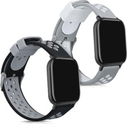 kwmobile 2x horlogeband voor Huami Amazfit GTS / GTS 2 / GTS 2e - siliconen band voor fitnesstracker - zwart / grijs / zwart / wit
