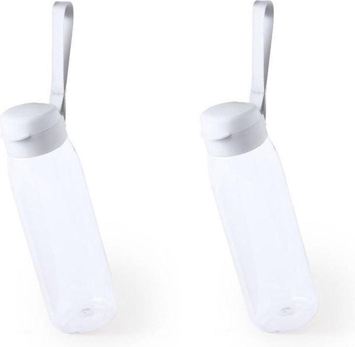 Set van 2x stuks drinkfles/waterfles 820 ml wit van Tritan kunststof - Sport bidon waterflessen