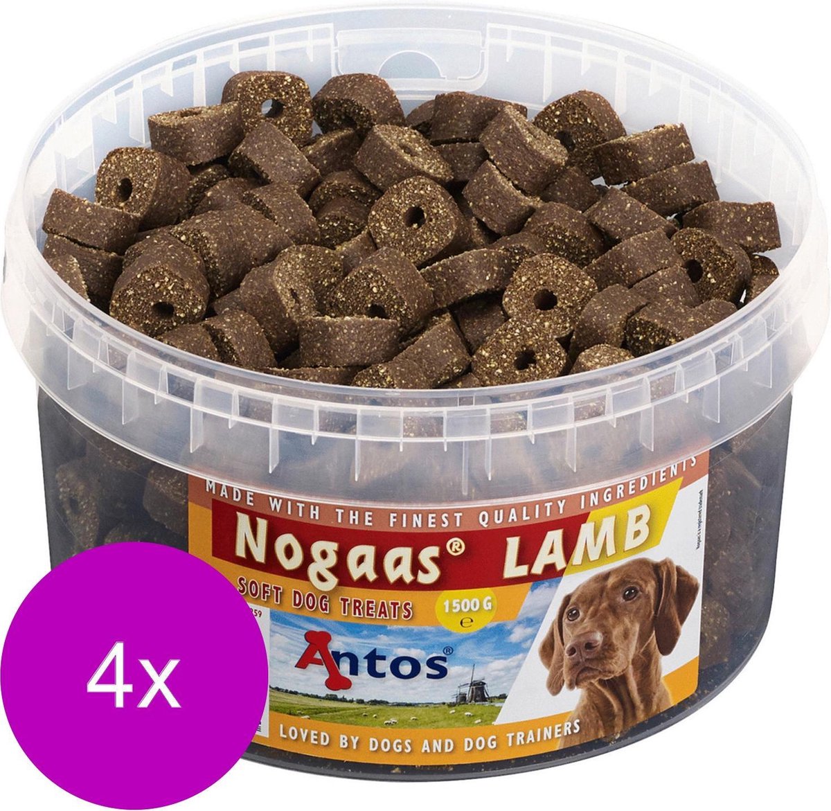 Antos Nogaas 1500 g - Hondensnacks - 4 x Lam