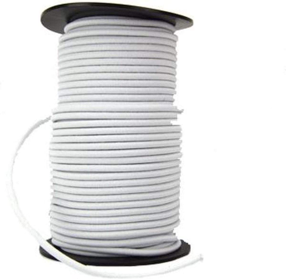 50 meter Elastisch Touw - 10 mm - WIT - elastiek op rol
