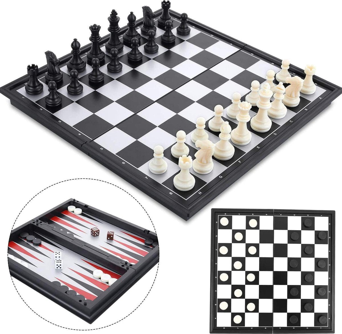Schaakbord MET Schaakstukken - Zinaps Magnetic Chess Set