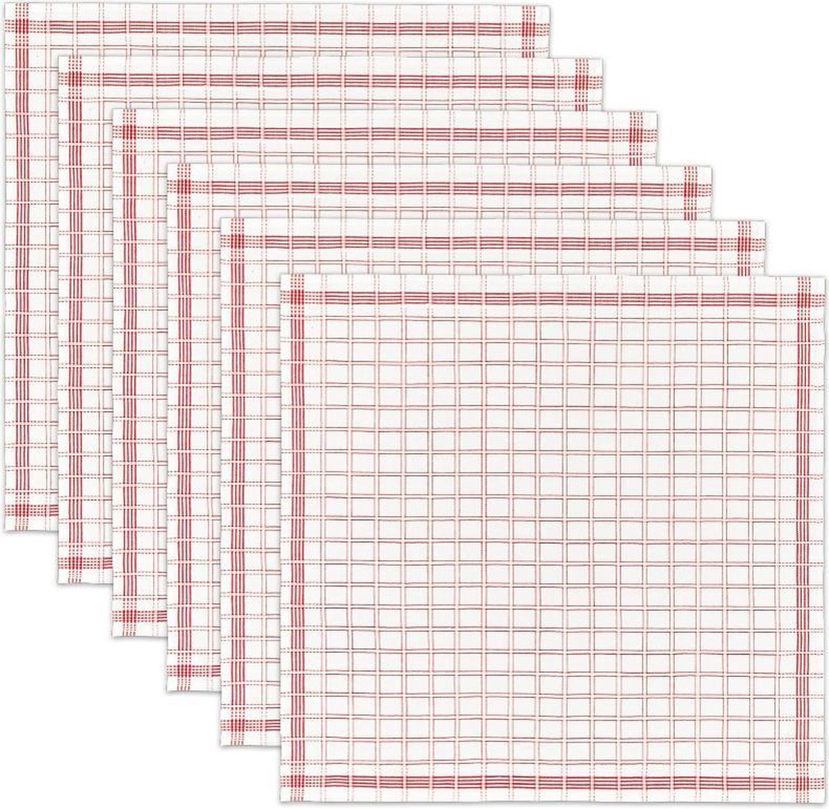 DDDDD National Theedoekenset - Rood - 6 Stuks
