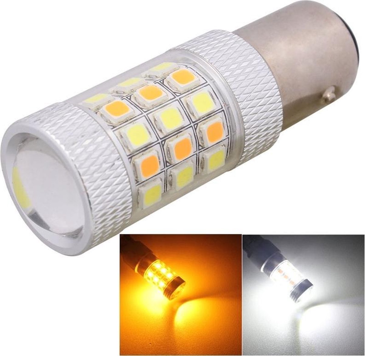 1157 / BAY15D 8W 420LM Wit + Geel Licht 42 LED 2835 SMD Autoremlicht Stuurlicht