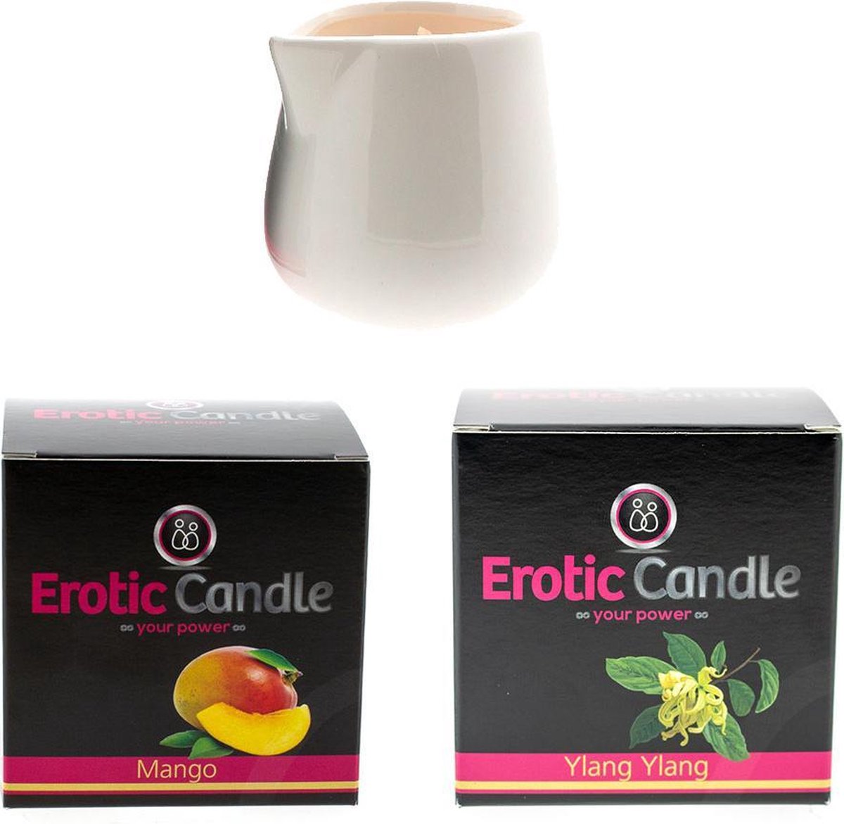 Erotic Candle Massage Kaarsen pakket – Mango en Ylang Ylang Geur