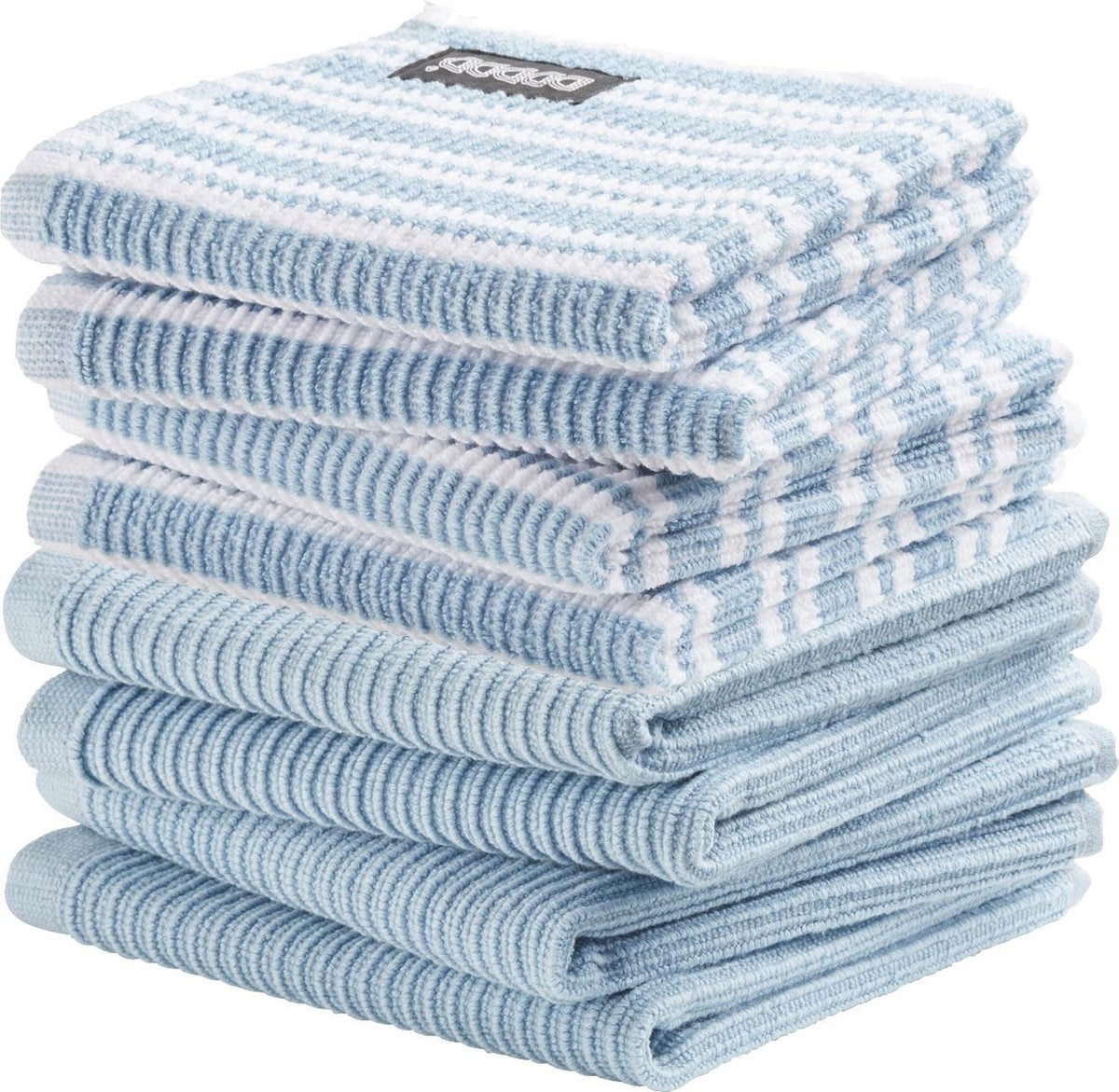 DDDDD combiset vaatdoek basic (4 stuks) + classic (4 stuks) pastel blue