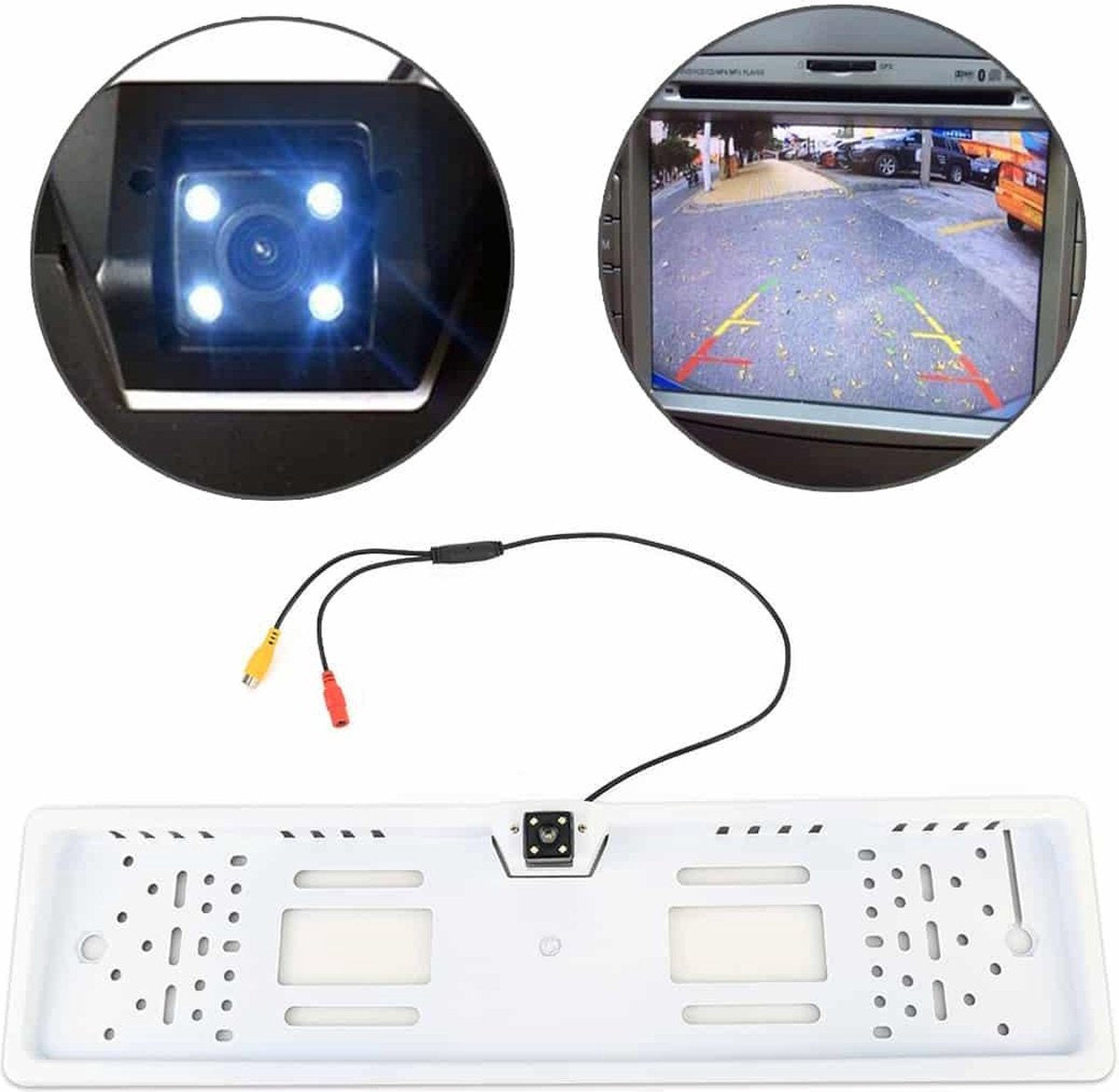 JX-9488 720x540 Effectieve pixel NTSC 60HZ CMOS II Universele waterdichte auto achteruitrijcamera achteruitrijcamera met 2W 80LM 5000K wit licht 4LED lamp