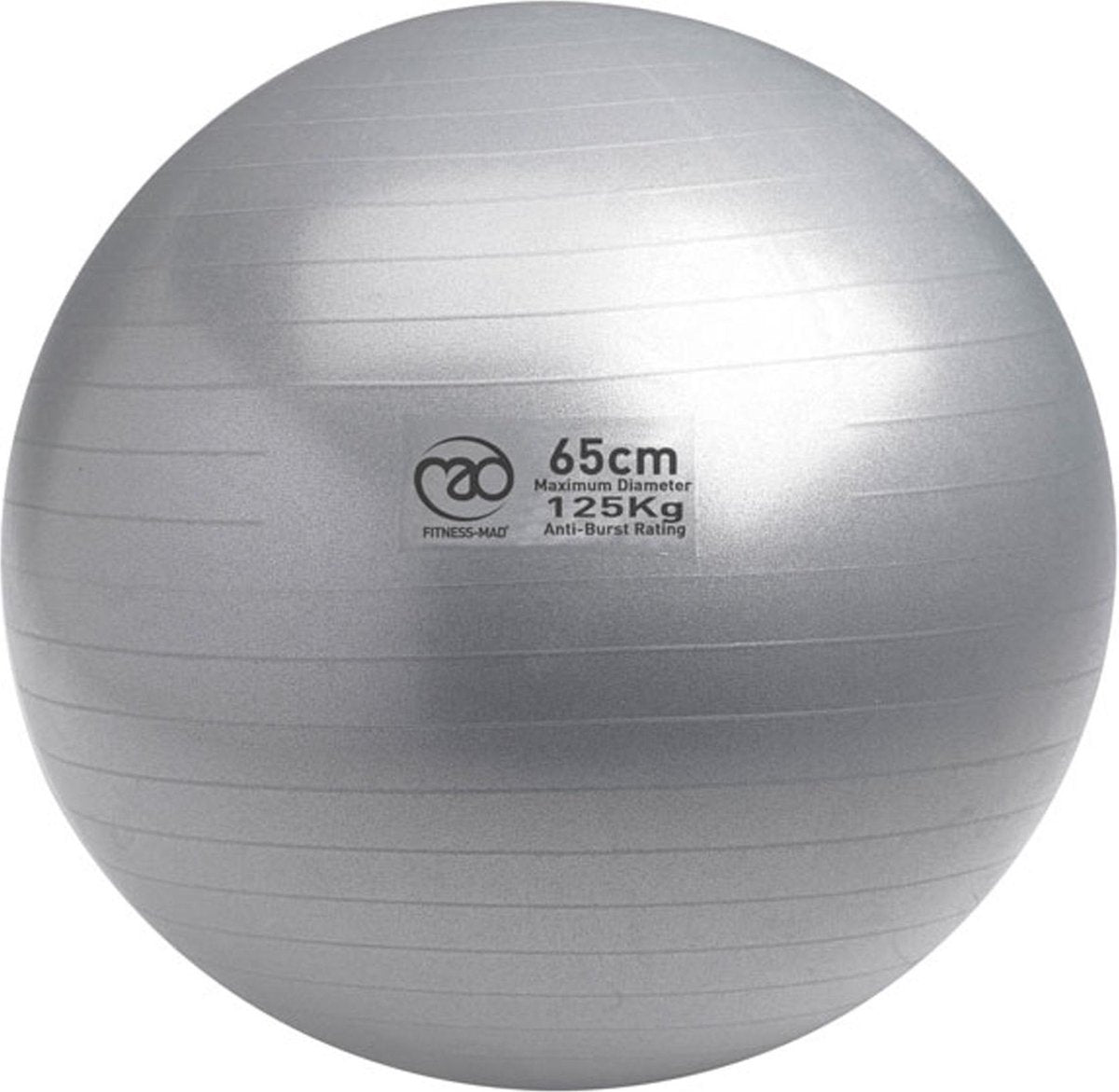 MADFitness - Balansbal en pomp - PVC - max 125 kg belastbaar- Diameter 65 cm- Grijs