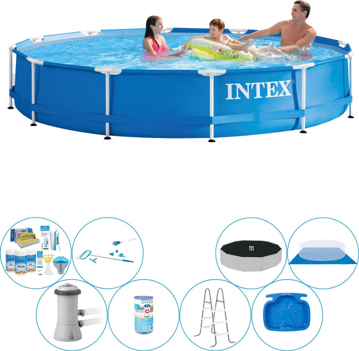 Deluxe Zwembad Deal - Intex Metal Frame Rond 366x76 cm