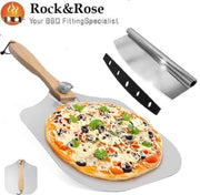 Rock&Rose Luxe Pizzaschep - Taartschep - Pizza Schep - Inklapbaar - Inclusief Snijmes