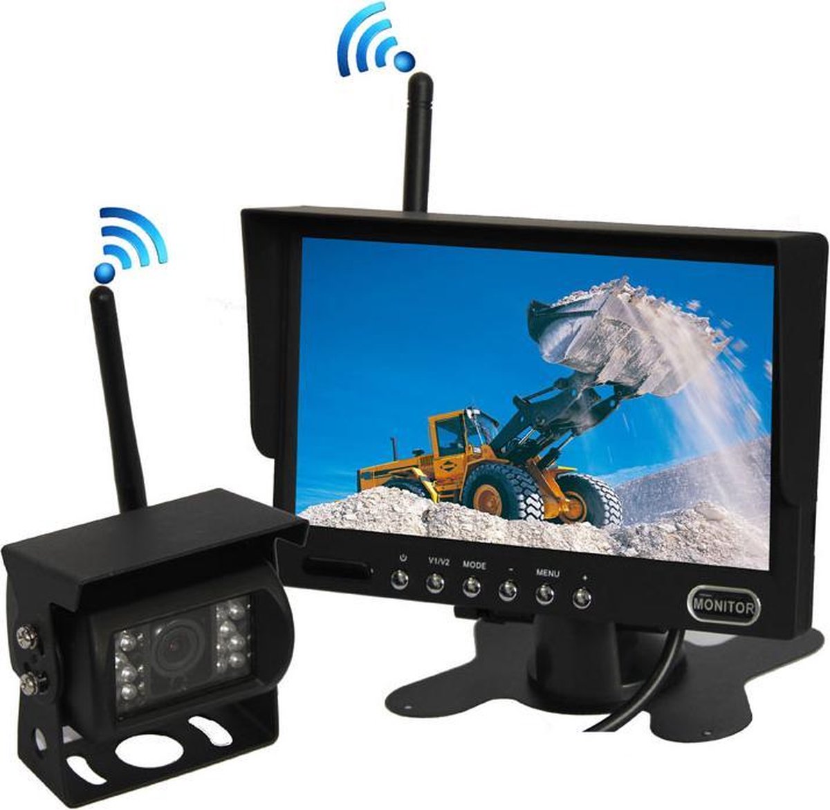 Draadloze Achteruitrijcamera set met 7 inch scherm - Achteruitrij Camera Draadloos voor Auto / Camper / Caravan / Vrachtwagen / Landbouwmachines