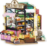 Robotime DIY modelbouw pakket Carl's Fruit Shop Met Led verlichting