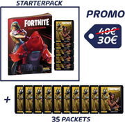 PANINI - FORTNITE 2 'BLACK FRAME SERIES' - 1 STARTER PACK ( 1 ALBUM NL + 5 ZAKJES)  + 35 ZAKJES - PROMO PACK