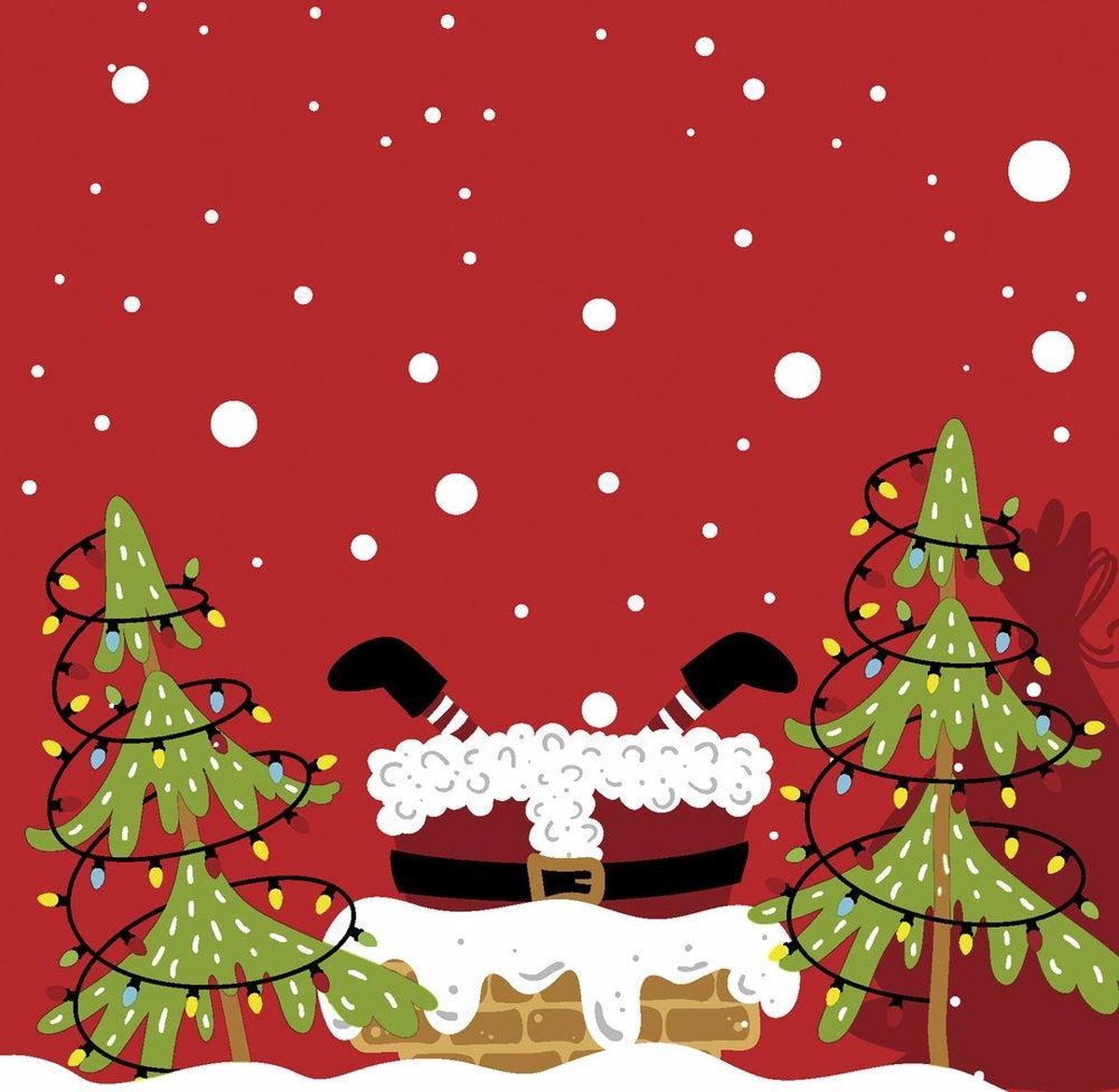 Duni Servetten Mood Of Santas 3-laags 33 X 33 Cm Rood 20 Stuks