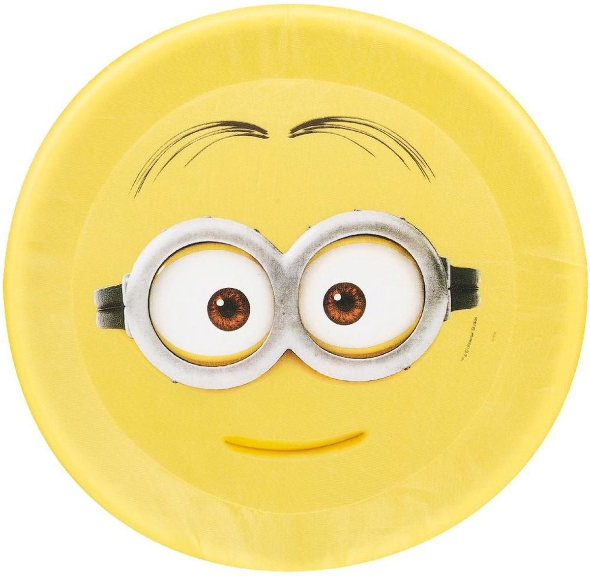 Set van 2x stuks minions schuim frisbee geel twee ogen 42 cm
